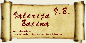 Valerija Batina vizit kartica